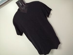 kkaa1137 ■ ユニクロ ■ Tシャツ カットソー トップス 半袖 Vネック 黒 L