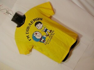 sue367 I'm Doraemon 半袖 Tシャツ イエロー ■ 前後プリント ■ ドラえもん のび太 クルーネック カジュアル Mサイズ