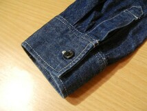 sue425 Nylaus Jeans メンズ 長袖 ■ デニムシャツ ■ インディゴブルー 胸ポケット 無地 コットンシャツ ワークシャツ Mサイズ_画像6