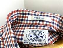 【名作】WTAPS LOOP L/S SHIRTS S 長袖 ワッペン シャツ ギンガム チェック レッド ネイビー ホワイト ダブルタップス_画像4