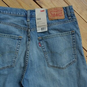 新品 Levi's リーバイス 569 デニムショーツ メンズ W33 デッドストック ウォッシュ加工 ジーンズ ワイドシルエット タグ付き未使用品P0367