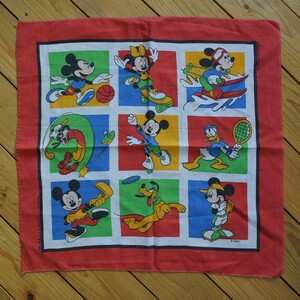  free shipping Vintage Mickey Mouse Disney bandana Made in USA minnie Donald Goofy America stock miscellaneous goods Vintage A0219