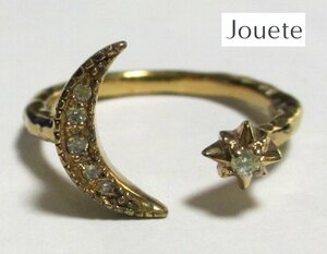 ★三日月と星の指輪 「 ジュエッテ」 スター&ムーン　フォークリング ゴールドカラー 　指輪