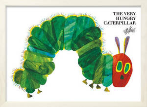 エリック・カール はらぺこあおむし「The Very Hungery Caterpillar」アートプリント 額付 白フレーム B4サイズ