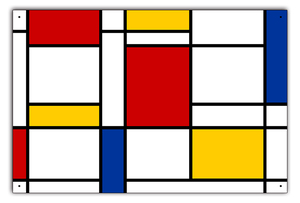 BPM08-ピエト・モンドリアン Piet Mondrian メタルプレート ブリキ板 metal plate 抽象絵画 ストイック 原則作品 ヴィンテージ 雑貨 模写