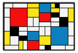 BPM09-ピエト・モンドリアン Piet Mondrian メタルプレート ブリキ板 metal plate 抽象絵画 ストイック 原則作品 ヴィンテージ 雑貨 模写