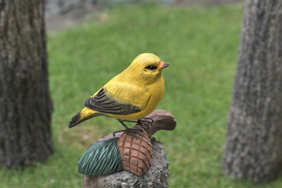 Granshuman Object Bird L Wood Carving Wood Craft Figurine Interior New, Handmade items, interior, miscellaneous goods, ornament, object