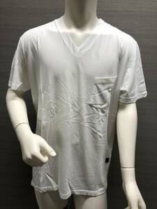 本物 新品 HYDROGEN Vネック無地胸ポケット付半袖Tシャツ 220012 白 3XL