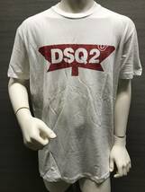 本物 新品 DSQUARED2 ディースクエアード 半袖ロゴプリントTシャツ S74GD0596 白 XL_画像1