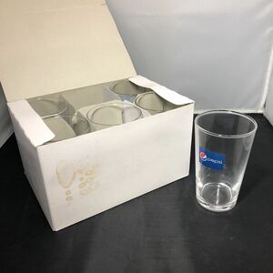 PEPSI Pepsi Pepsi-Cola Cola glass tumbler glass rock glass 6 customer unused box attaching 