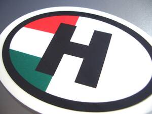 c1●ビークルID/ハンガリー国識別ステッカー Sサイズ ●楕円 オリジナルデザイン Hungary Flag sticker ヨーロッパ 耐水シール 国旗 EU