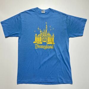【L】80s Disney DISNEYLAND Print Tee 80年代 ディズニー ディズニーランド シンデレラ城 プリント Tシャツ 半袖 USA製 G954