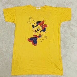 【レア】　Mickey Mouse　ミニーマウス　半袖Tシャツ　ロング丈　Tシャツ　チュニック　フリーサイズ　レディース　Mサイズ　Disney