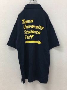 東京　多摩大学　student staff 職員　半袖ポロシャツ　レディース　Lサイズ　男女兼用　非売品　ネイビー