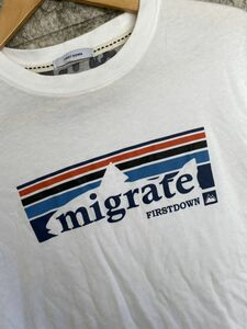 【レア】　First Down ファーストダウン　フロントロゴ　半袖　Tシャツ　メンズ　Lサイズ　migrate アウトドア