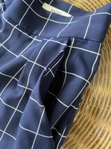【美品】　Snidel　スナイデル　スカート風　チェック　パンツ　カジュアルパンツ　クロップドパンツ　0サイズ　日本製　ネイビー_画像5