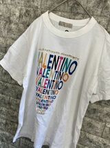 valentino　sport　ヴァレンティノ　刺繍ビッグロゴ　半袖Tシャツ　メンズ　Mサイズ　ホワイト　レトロ　古着_画像3