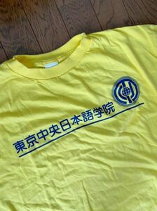 東京中央日本語学院　半袖　Tシャツ　メンズ　XLサイズ　非売品　イエロー