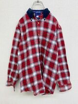 【美品】　90s　TOMMY HILFIGER　トミーヒルフィガー　長袖シャツ　チェック　メンズ　レトロ　古着　メンズ　Mサイズ　レトロ　古着_画像1