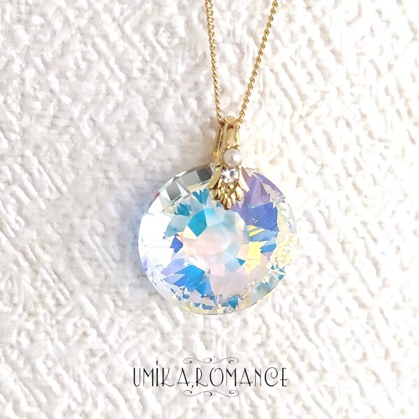 値下げ! 太陽 ネックレス ( パール )★ ハンドメイド