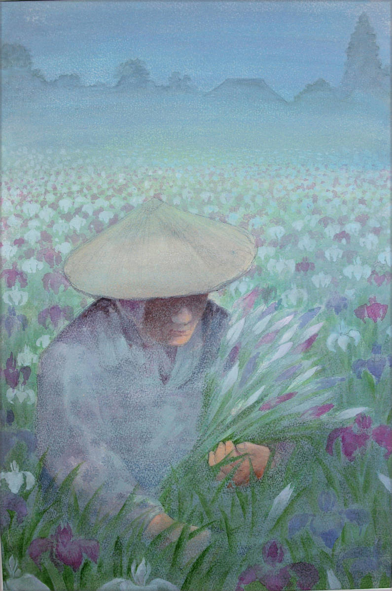 [Painting] Picking Iris Watercolor painting, genuine work, Painting, watercolor, Nature, Landscape painting