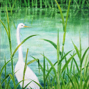 【絵画】「気配」 水彩画 真作