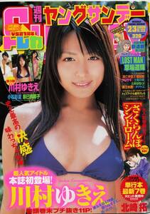 **ヤングサンデー 2008年 平成20年5月22日号 川村ゆきえ 未開封付属トレカあり ※注意：白黒誌面内巻末アンケート応募券切り取り箇所あり