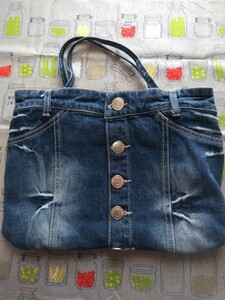 バッグ ハンドメイド ダメージデニム デニムトートバッグ リメイク ハンドメイド 多数出品有り