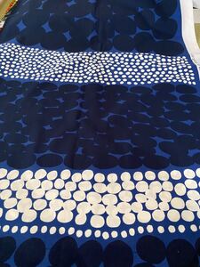 マリメッコ marimekko ユルモ 紺 青 白 小石 廃盤 ファブリックパネル 110cm