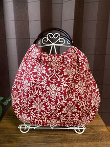 ハンドメイド リングハンドルバッグ ミニサイズ ダマスク柄