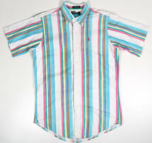 USA製 1990s Polo Ralph Lauren s/s shirts M-L オールドポロラルフローレン 半袖シャツ ストライプ マルチカラー ヴィンテージ_画像1