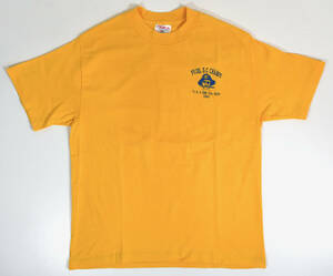 USA製 1989 PVJHL X-C CHAMPS Tee L Yellow 80s ヴィンテージTシャツ 黄色 海賊 ドクロ スカル パイレーツ