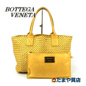 BOTTEGA VENETA ボッテガヴェネタ トートバッグ カバPM レザー 黄色 ゴールド イタリア製 16512