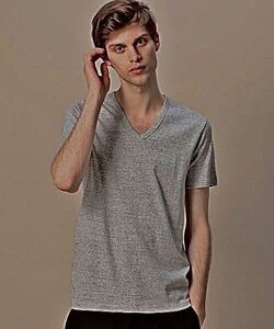 超 美品 BEAUTY&YOUTH UNITED ARROWS ストレッチ Vネック Tシャツ S 霜降り グレー ビューティー&ユース ユナイテッドアローズ 無地 定番