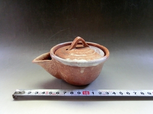  one-side .# small teapot old Karatsu ( Edo period ) sake cup and bottle . tea utensils old fine art era thing antique goods #