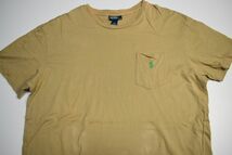 ☆US古着 POLO Ralph Lauren ラルフローレン Tシャツ ポニーロゴ 刺繍 ポケット カーキブラウン茶【L】コットン　　　　　◆3066◆_画像7