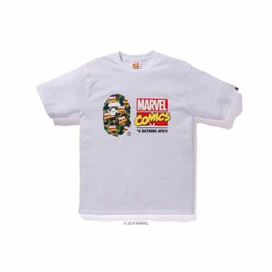 BAPE × MARVEL CAMO TEE ☆ A BATHING APE ☆ ape Tシャツ ホワイト Lサイズ アベイシングエイプ