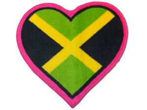 【新品即決】JAH TRIBE インテリア・フロアマット/PINK HEART JAMAICA ラスタライオン レゲエ ジャマイカ　ボブマーリー 玄関マット