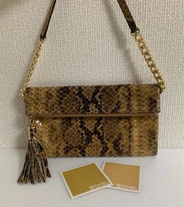 送料込★MICHAEL KORS パイソン お財布バッグ ワンショルダー