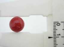 【TOP】血赤珊瑚 サンゴ 10.1mm 片穴ルース リング ペンダントトップ 指輪 ブローチ 根付 i211._画像2