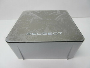 ★超レア★PEUGEOT　プジョー★ロゴ入り ミラークロック スクエア★温度計 LED クロック ★銀色 シルバー★ 新品★定型外送料350円★