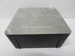 ★超レア★PEUGEOT　プジョー★ロゴ入り ミラークロック スクエア★温度計 LED クロック ★黒色 ブラック★ 新品★定型外送料350円★