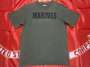 中古美品　USMC MARINE AIR コットンTシャツ OD