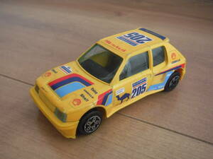  BBurago Peugeot 205 turbo minicar NO.205 #205 yellow color yellow PEUGEOT BURAGO