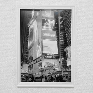 【 A4サイズ室内用インテリア 】ニューヨーク 写真 ポスター フレーム付 モノクロ