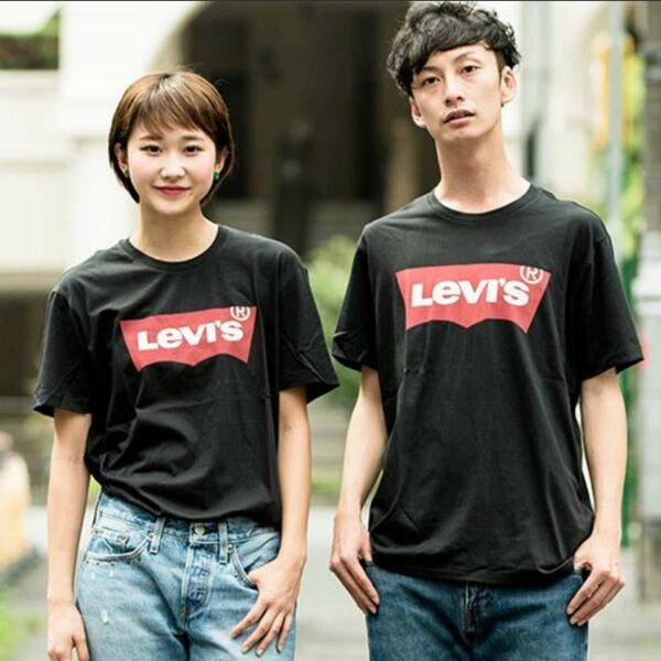 【Levi's】 新品　バットウイングロゴTシャツ/ブラック　M