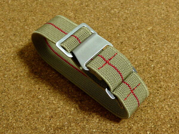 ♯MARINE-NATIONALE/MN STRAPS！SAHARA-KHAKI&RED 22MM！MNストラップ！※ネコポス発送で全国どこでも送料無料！