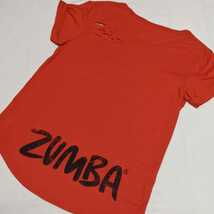 #PV10 ZUMBA ズンバ レディース フリーサイズ M L 半袖 Tシャツ カットソー 赤 ダンス トップス 練習着_画像2