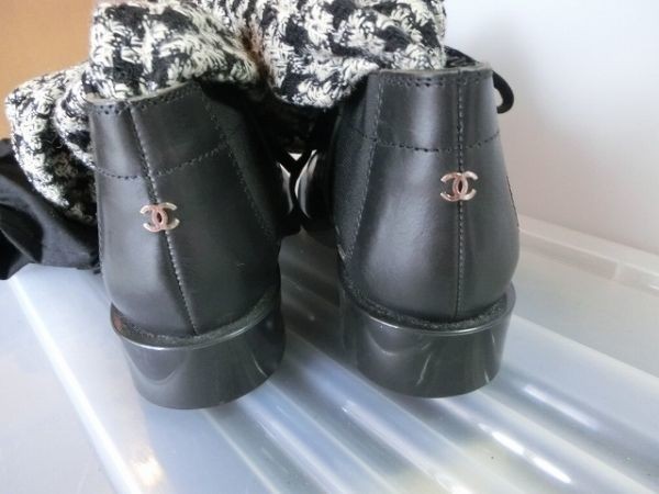 CHANEL サイドゴア ブーツ シューズ 千鳥格子 34 ブラック シャネル CHANEL サイドゴア ブーツ シューズ 千鳥格子 34 ブラック シャネル