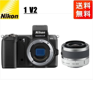 ニコン Nikon V2 ブラックボディ 10-30mm ホワイト レンズセット ミラーレス一眼 カメラ 中古